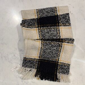 Madewell Black and Cream Plaid Scarf